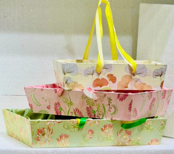 Floral Design Fabric Basket