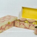 Stylish gift hampers box with 3 jars in peach, ideal for wedding favors, elegant gifts, and special occasions.