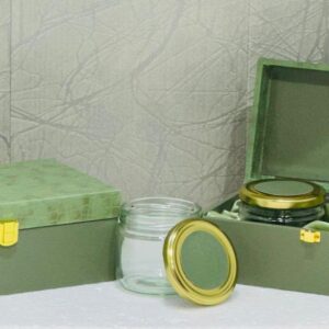 Emerald Fusion 2 Jar Hamper gift box, perfect for elegant wedding favors and special occasions.