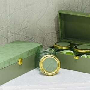 Emerald Fusion 3 Jar Hamper gift box, ideal for wedding favors and thoughtful gifts for guests.