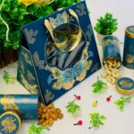 Turquoise Bloom Gourmet Basket with 3 Tin Jars