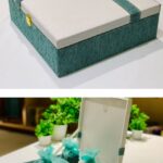 Aqua Elegance 4 Jar Hamper gift box, perfect for wedding favors and elegant gifting options for special occasions.