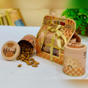 Rosy Delight 2 Tin Jar Basket