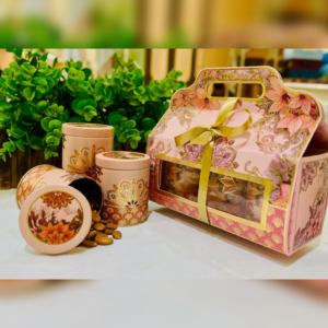 Rosy Delight 3 Tin Jar Basket
