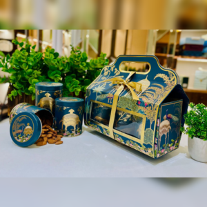Regal Peacock 3 Tin Jar Basket