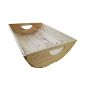 Curved Wooden Pinewood Basket