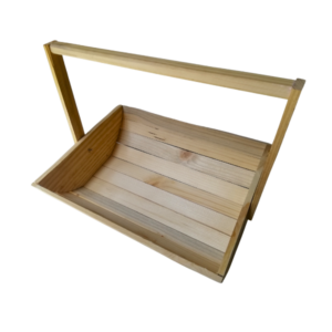Handled Wooden Basket